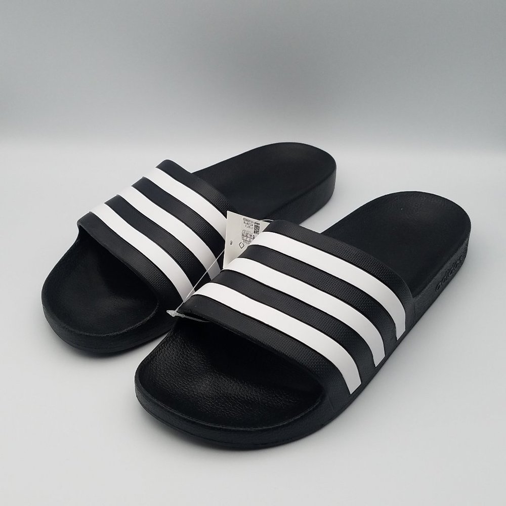 NEW Women's 11 (Men's 10) Adidas Adilette Aqua Slides in Black